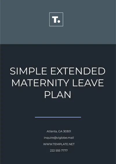 Free Simple Extended Maternity Leave Plan Template to Edit Online