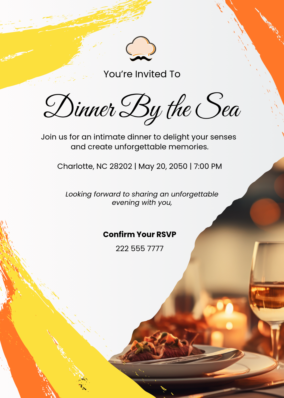 Free Chef Invitation Template - Edit Online & Download