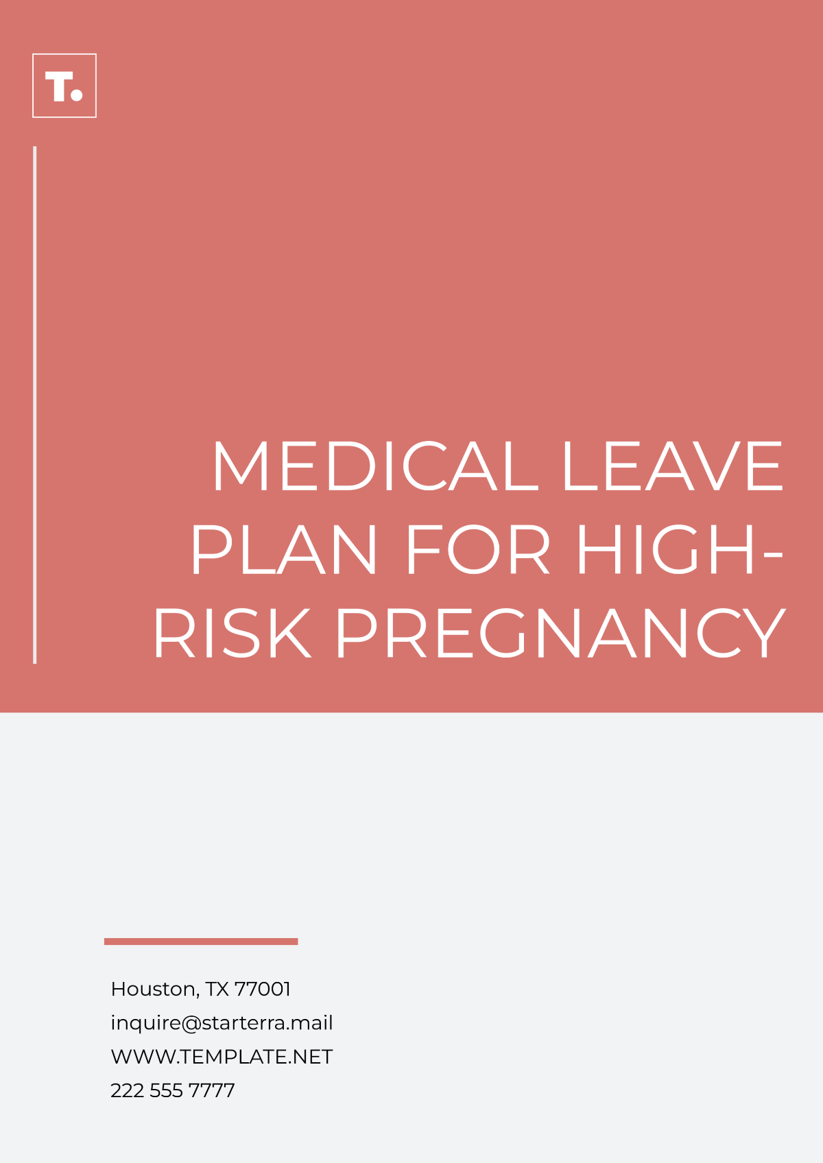 Medical Leave Plan for High-risk Pregnancy Template