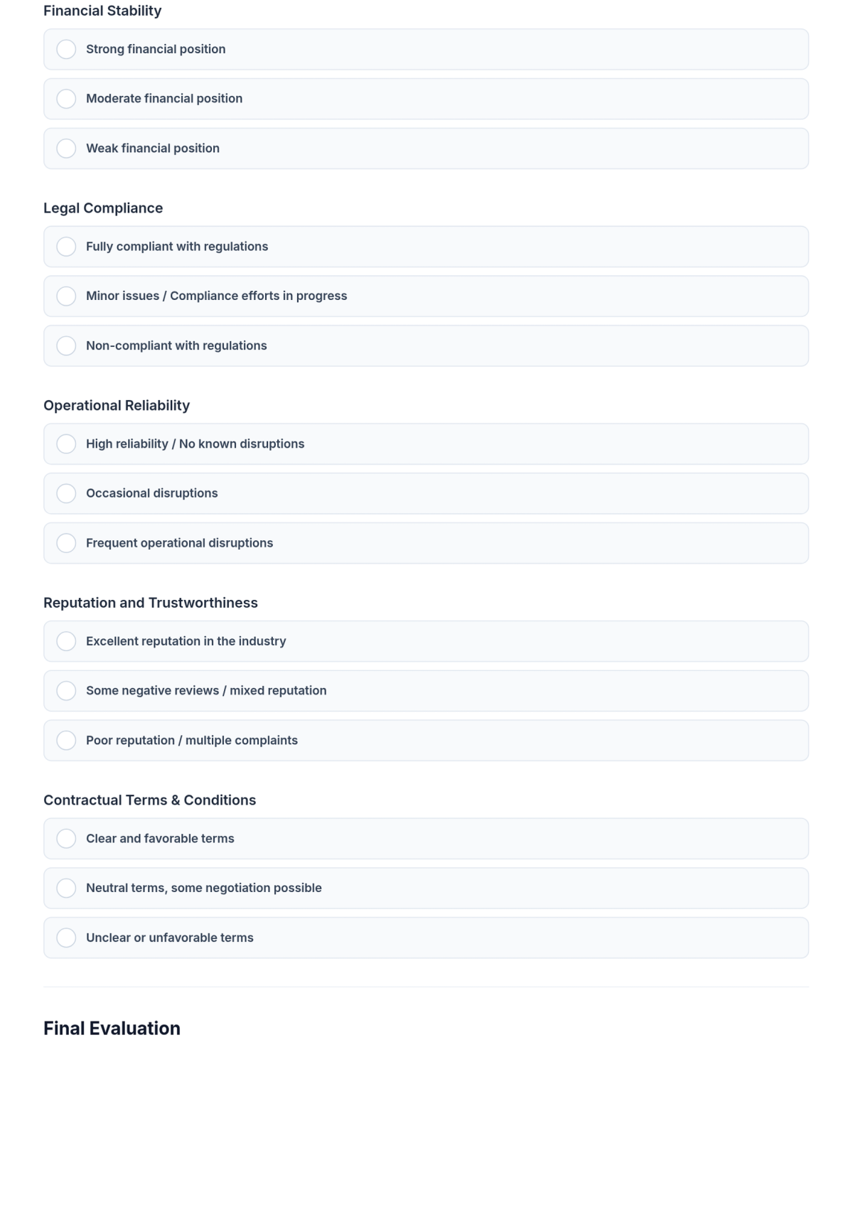 Free B2B Risk Assessment Form Template & AI Maker