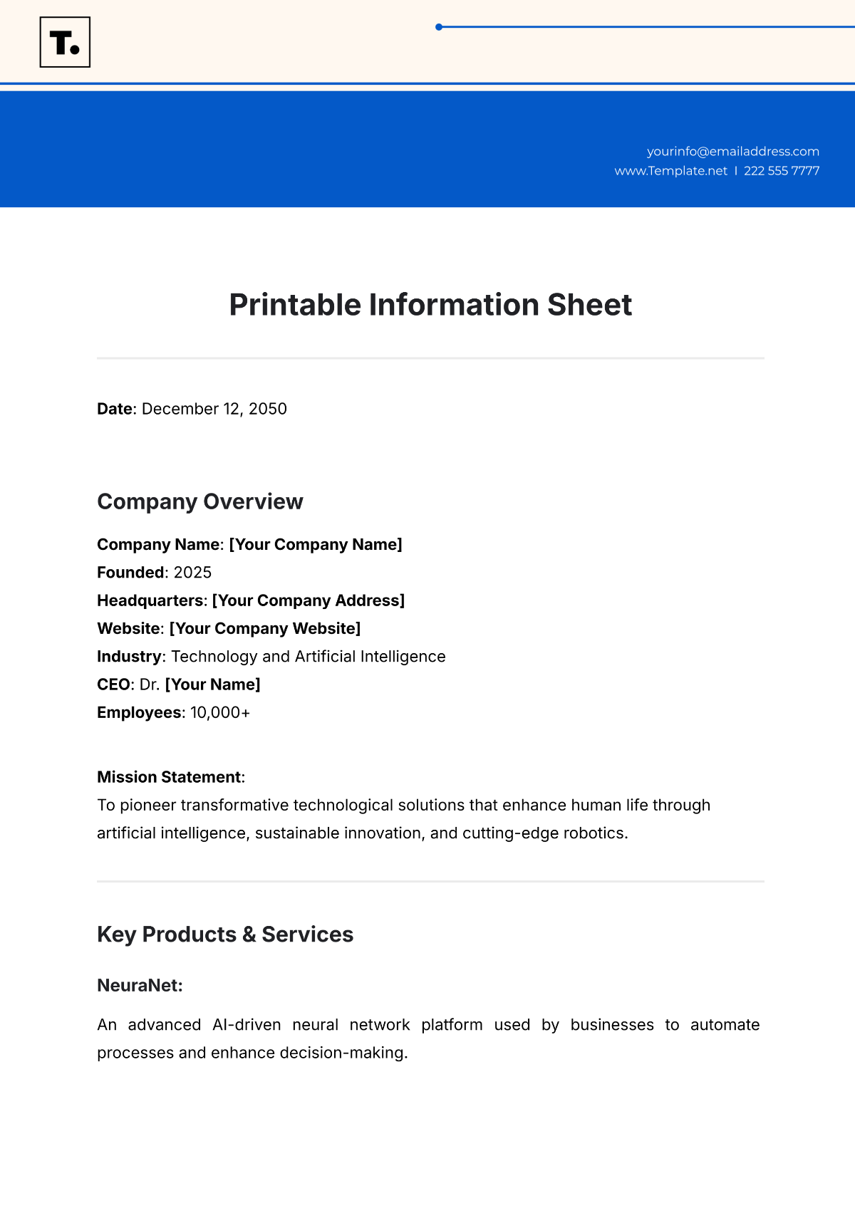 Printable Information Sheet Template - Edit Online & Download