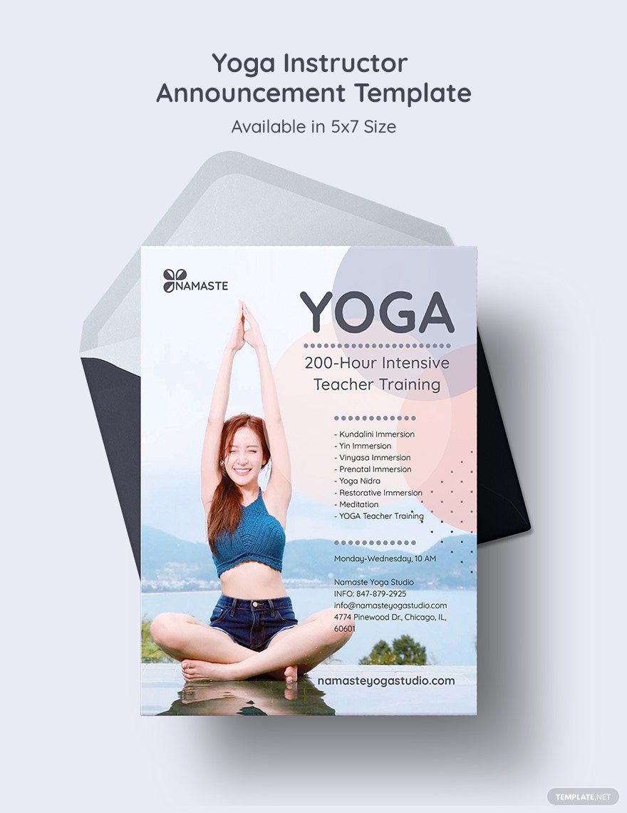 Free Yoga Instructor Announcement Template