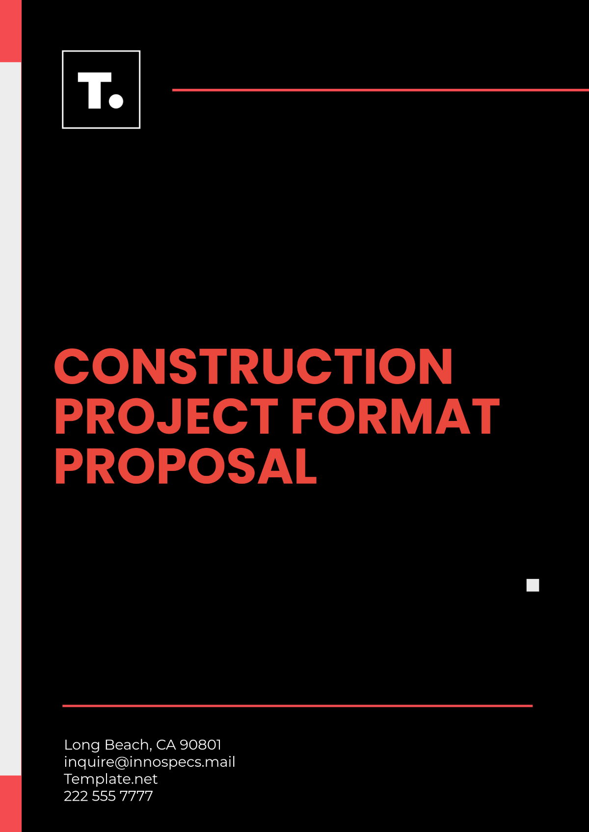 Construction Project Format Proposal Template