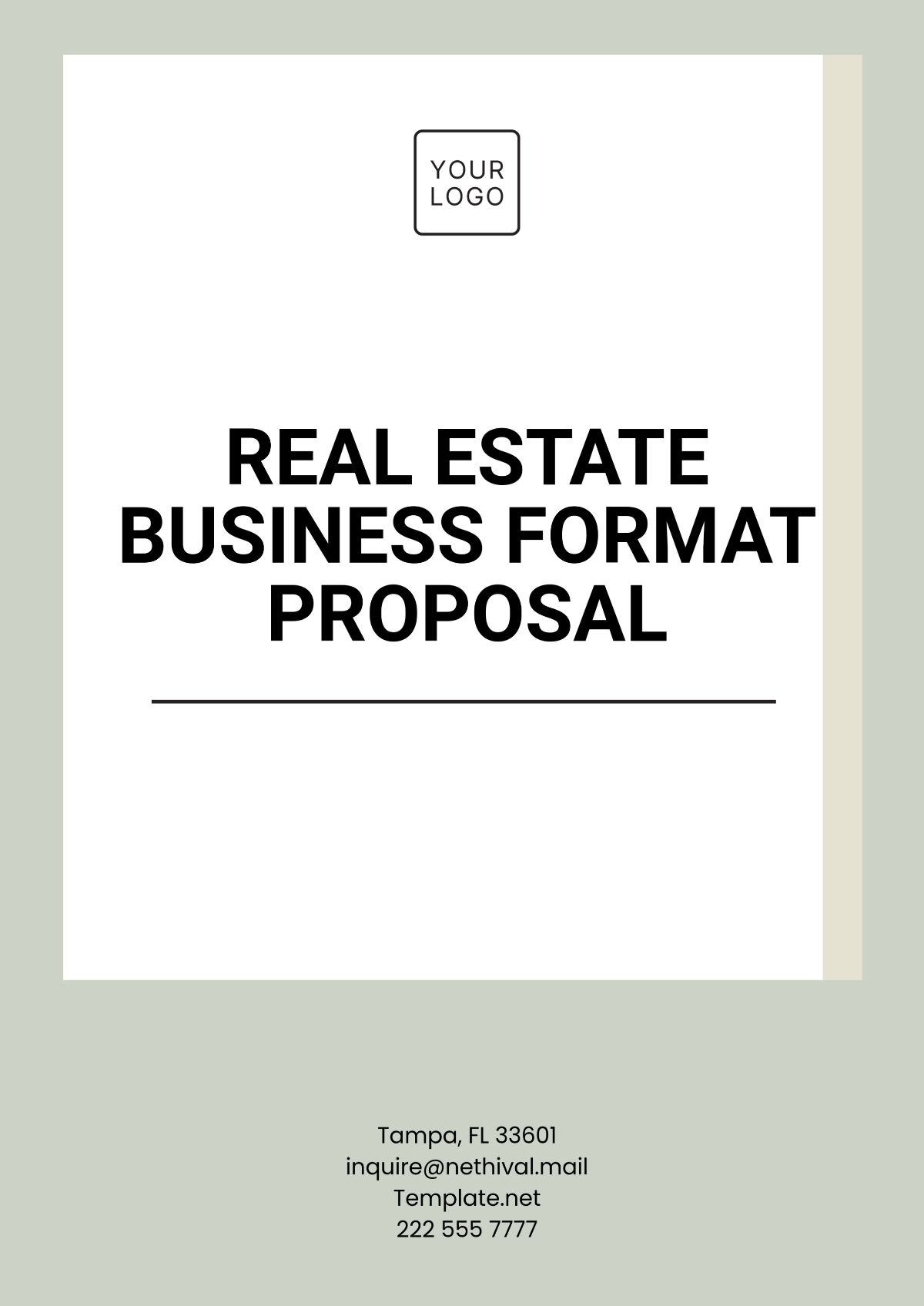 Real Estate Business Format Proposal Template