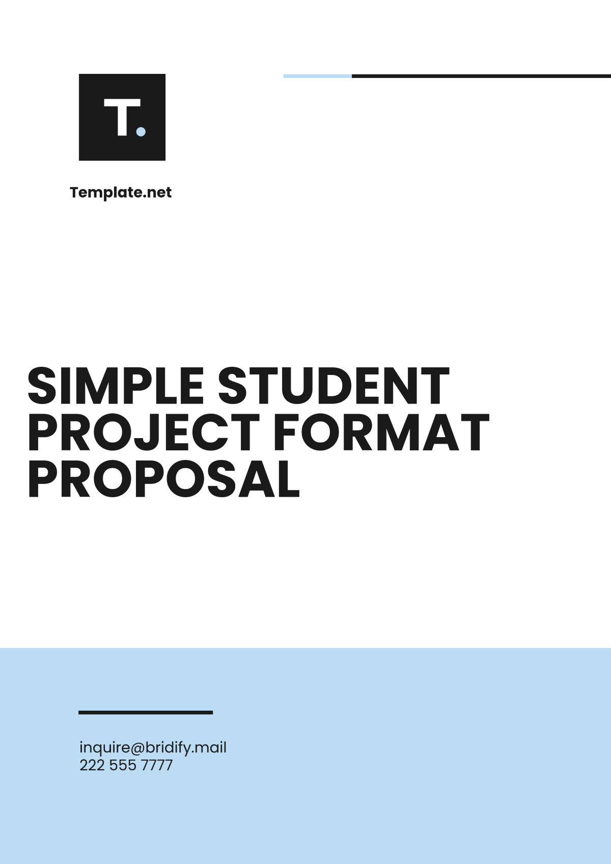 Free Simple Student Project Format Proposal Template