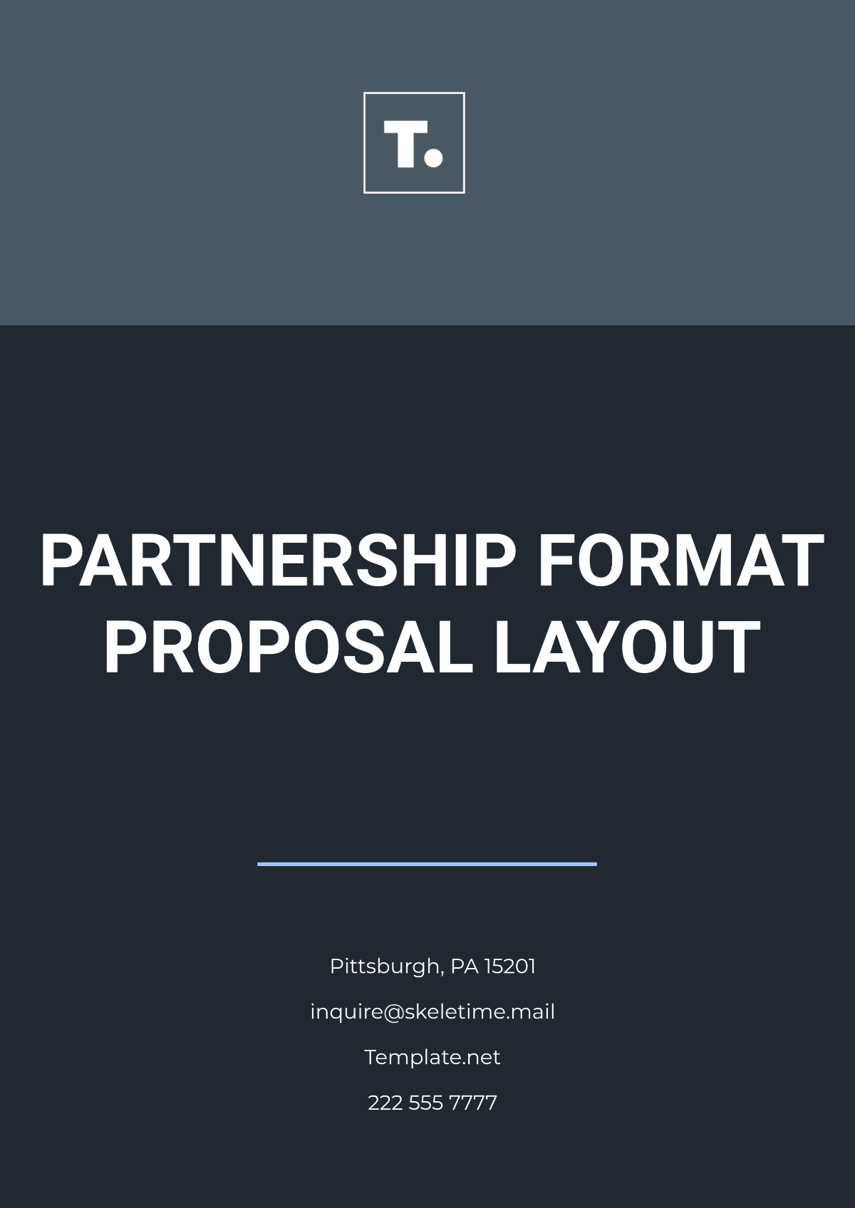 Partnership Format Proposal Layout Template