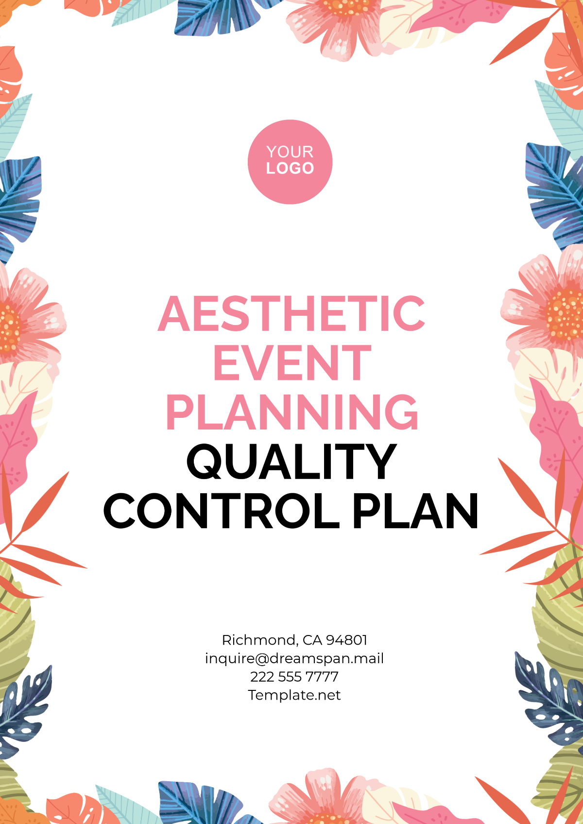 Aesthetic Event Planning Quality Control Plan Template - Edit Online & Download