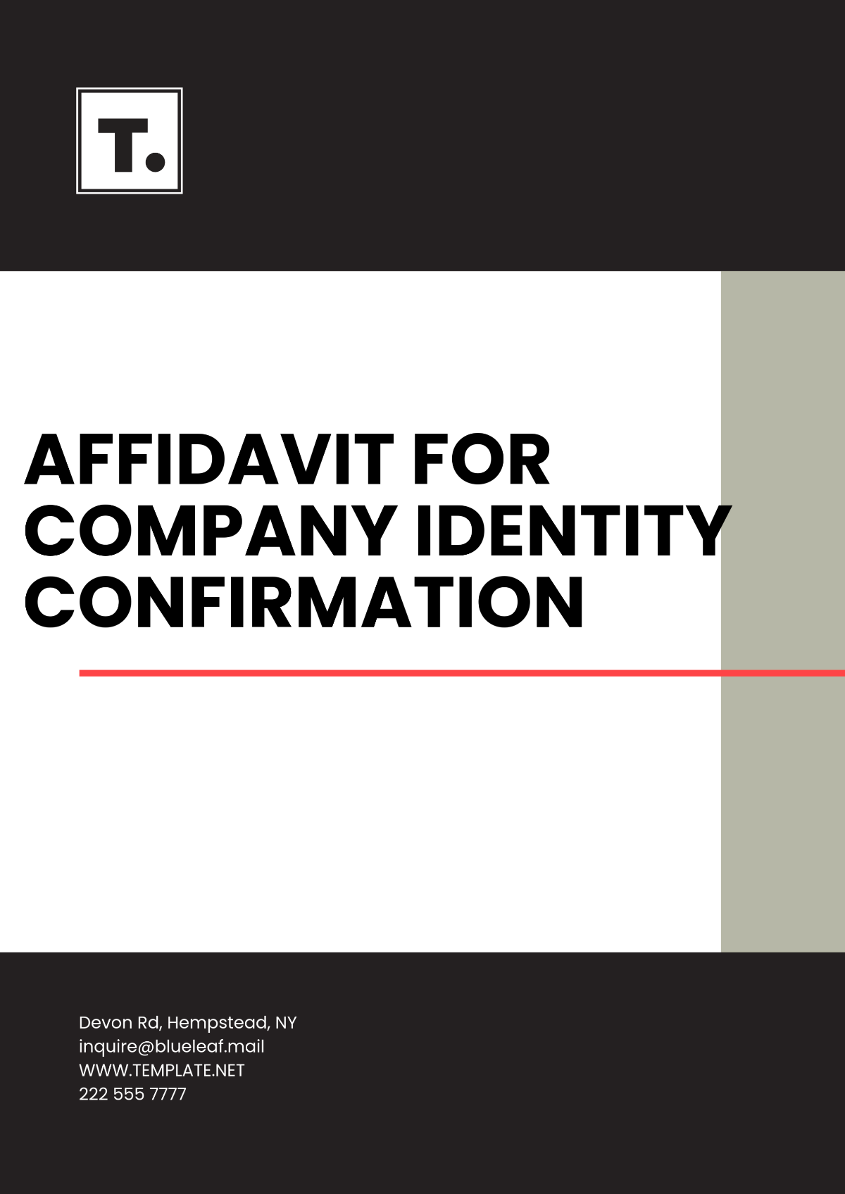 Affidavit for Company Identity Confirmation Template - Edit Online & Download