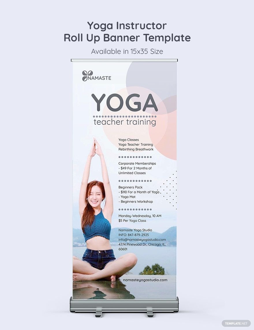 Yoga Instructor Roll Up Banner Template