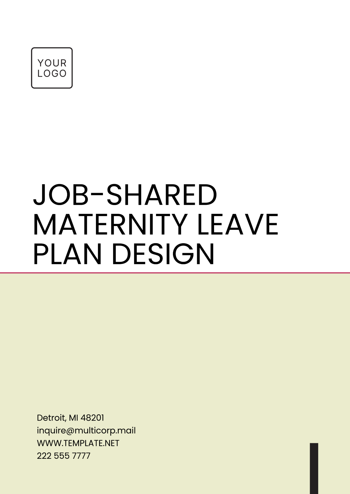 Job-shared Maternity Leave Plan Design Template - Edit Online & Download