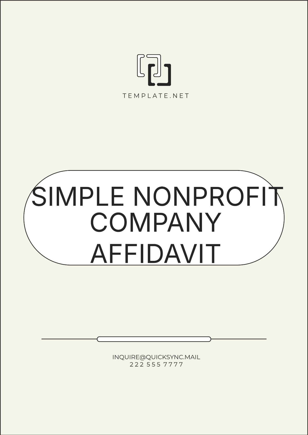 Simple Nonprofit Company Affidavit Template - Edit Online & Download