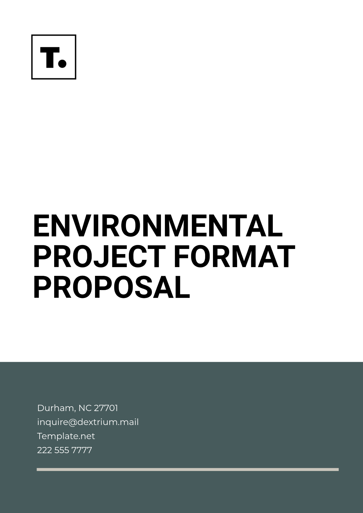 Environmental Project Format Proposal Template