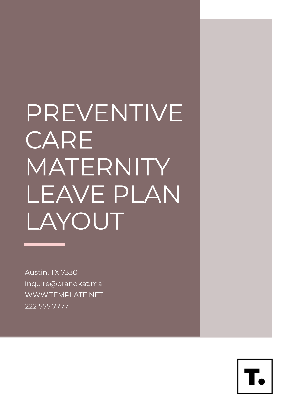 Preventive Care Maternity Leave Plan Layout Template - Edit Online & Download