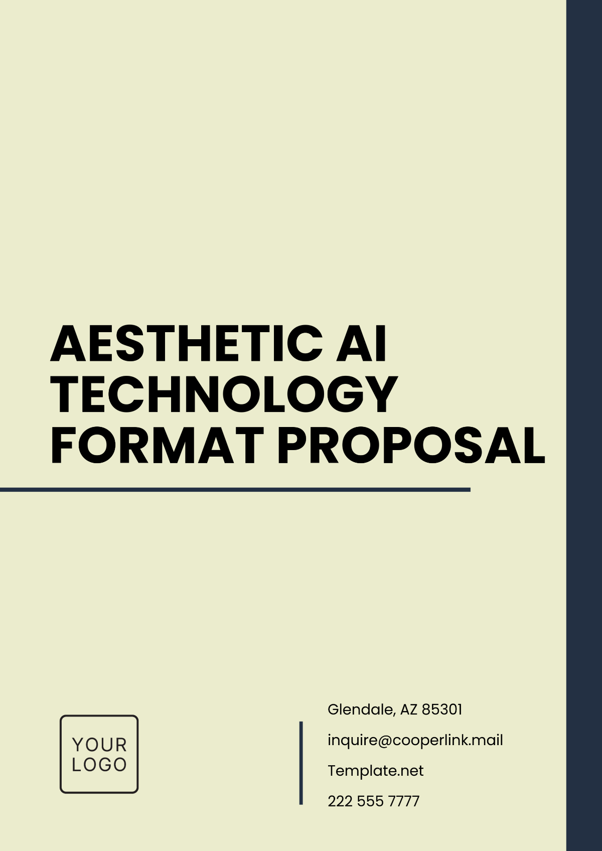 Aesthetic AI Technology Format Proposal Template - Edit Online & Download