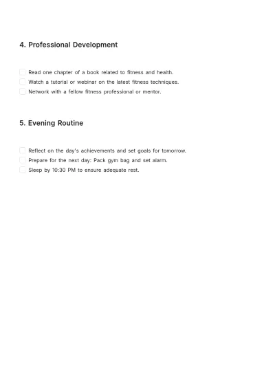 Free Professional Fitness List Template to Edit Online