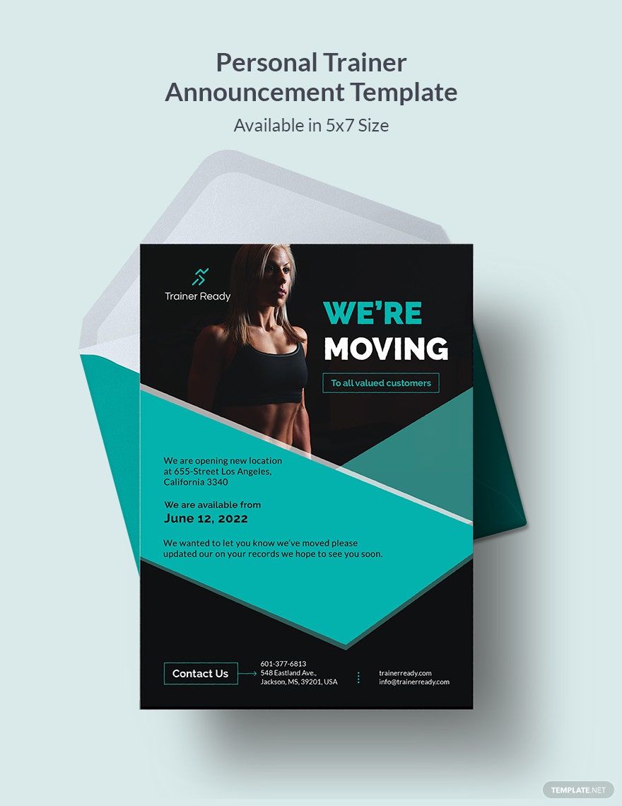 Free Personal Trainer Announcement Template