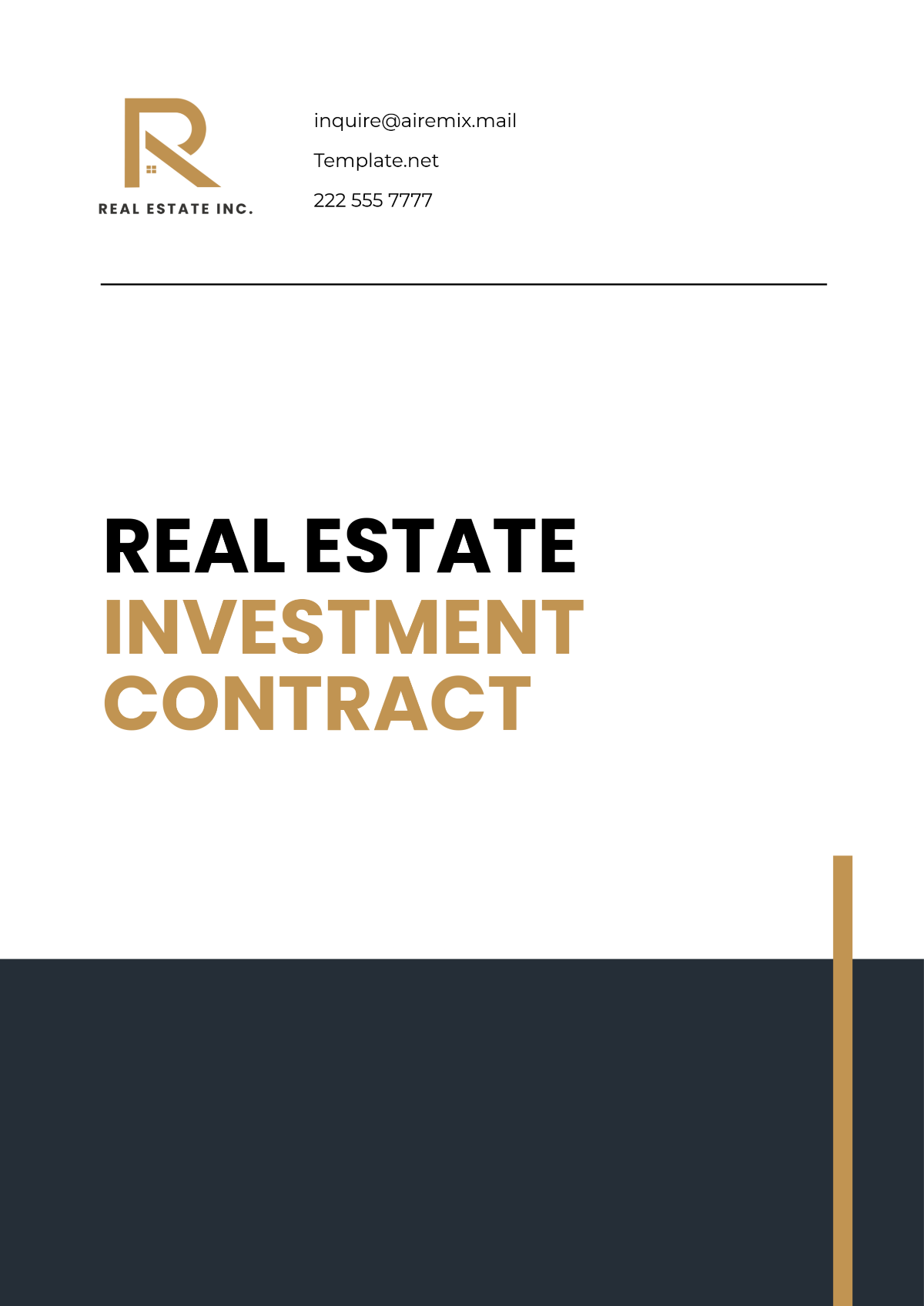 Real Estate Investment Contract Template - Edit Online & Download