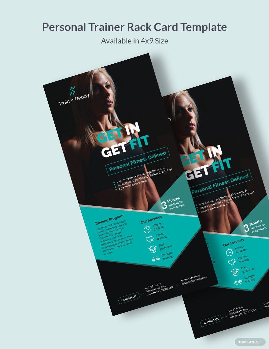Personal Trainer Rack Card Template