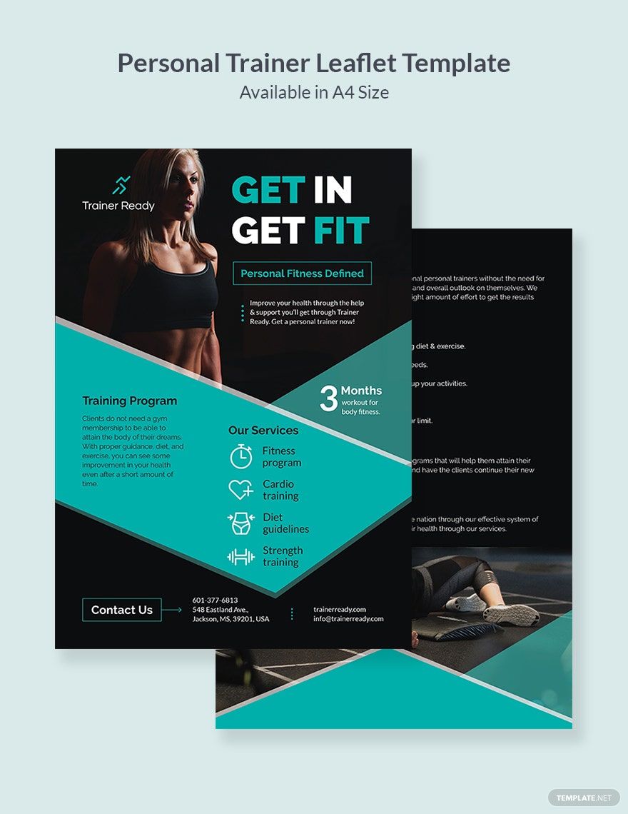 Personal Trainer Leaflet Template