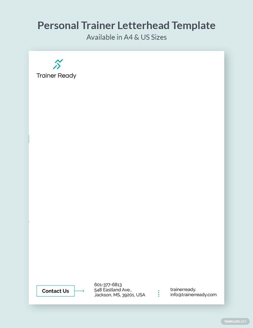 Free Personal Trainer Letterhead Template