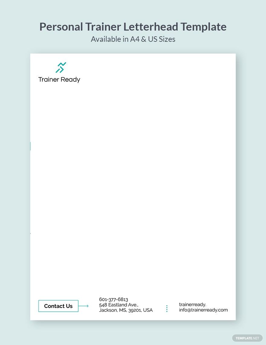 Free Personal Trainer Letterhead Template in Word, Illustrator, PSD, Publisher, InDesign