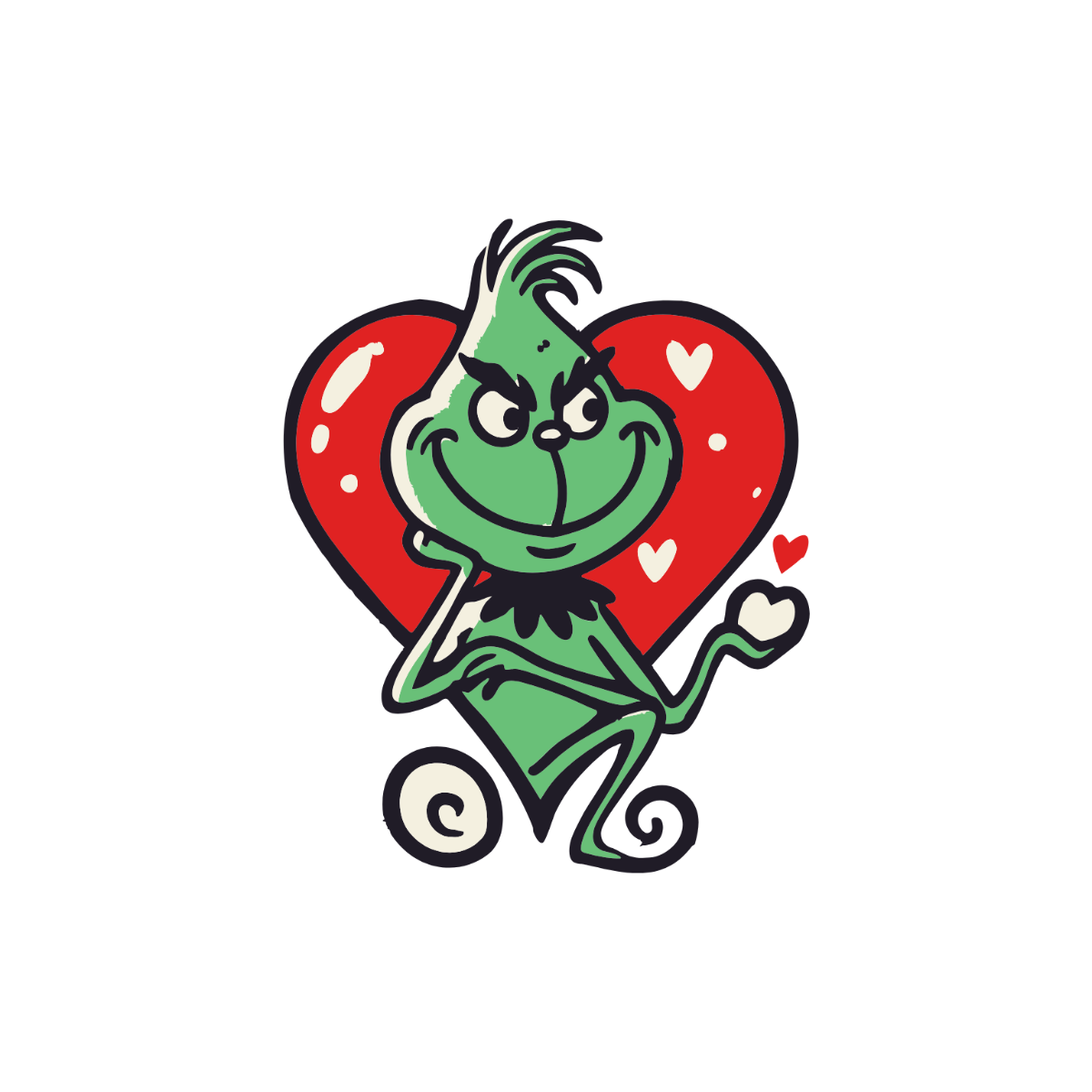 Free Grinch Heart Clipart Template - Edit Online & Download