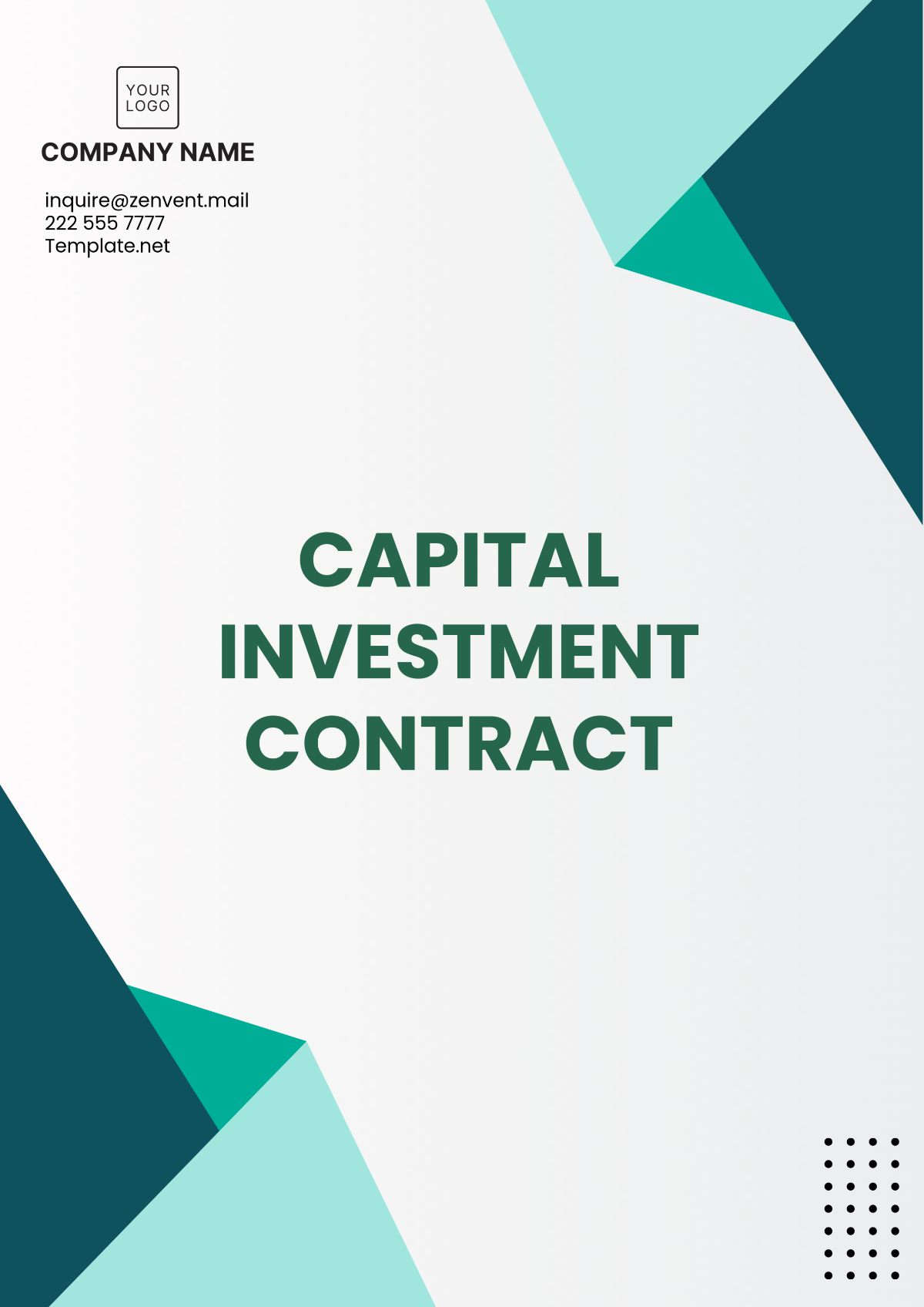 Professional Capital Investment Contract Template - Edit Online & Download