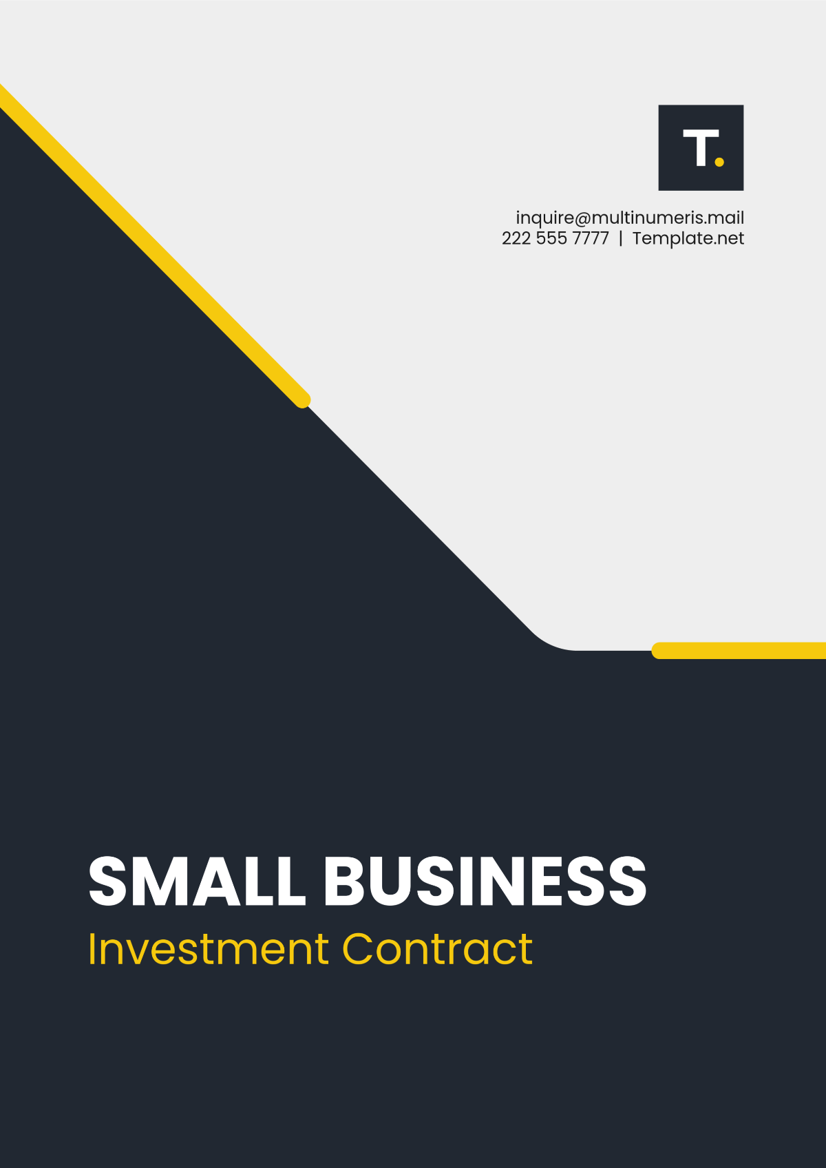 Small Business Investment Contract Template - Edit Online & Download