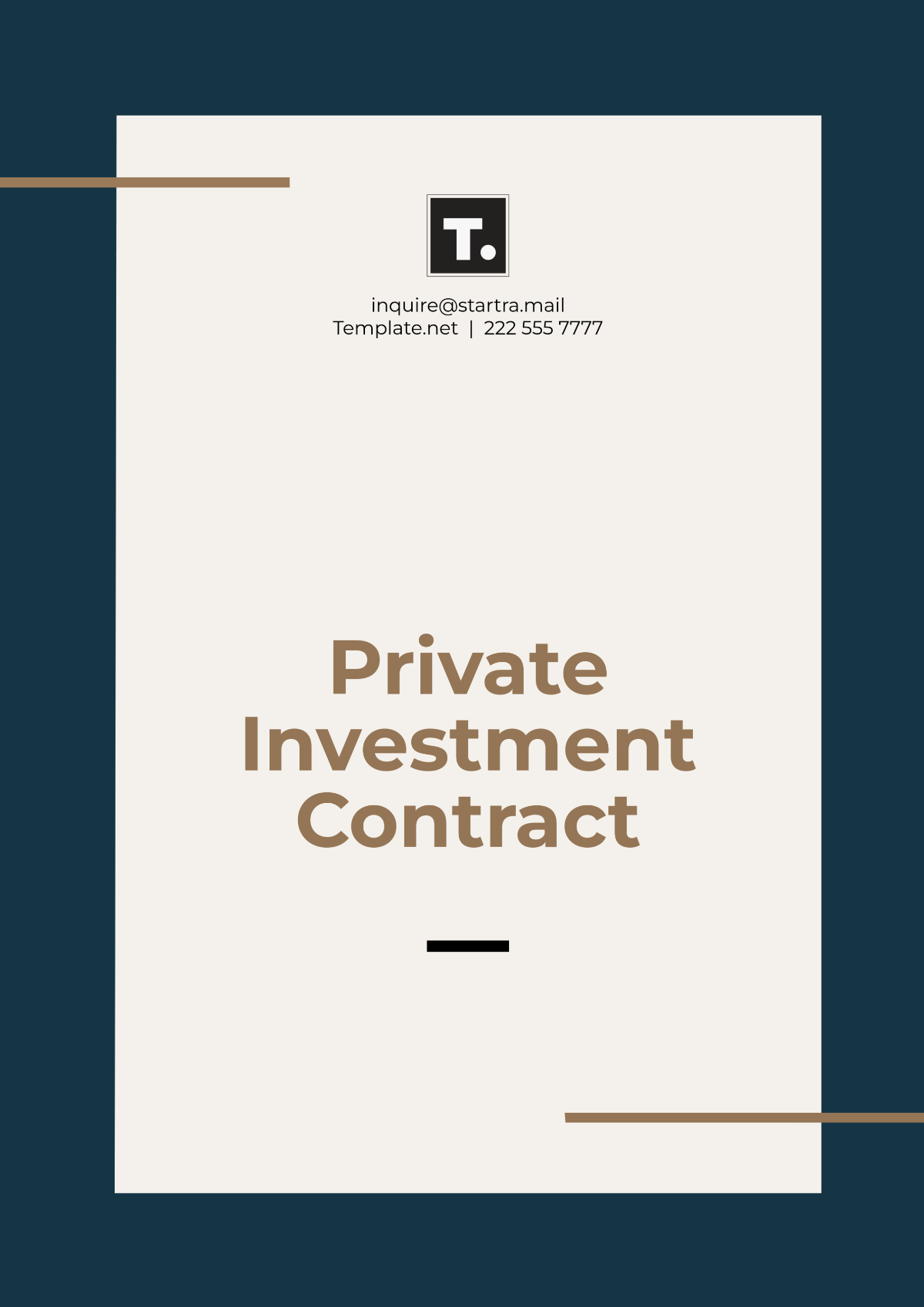 Private Investment Contract Template - Edit Online & Download