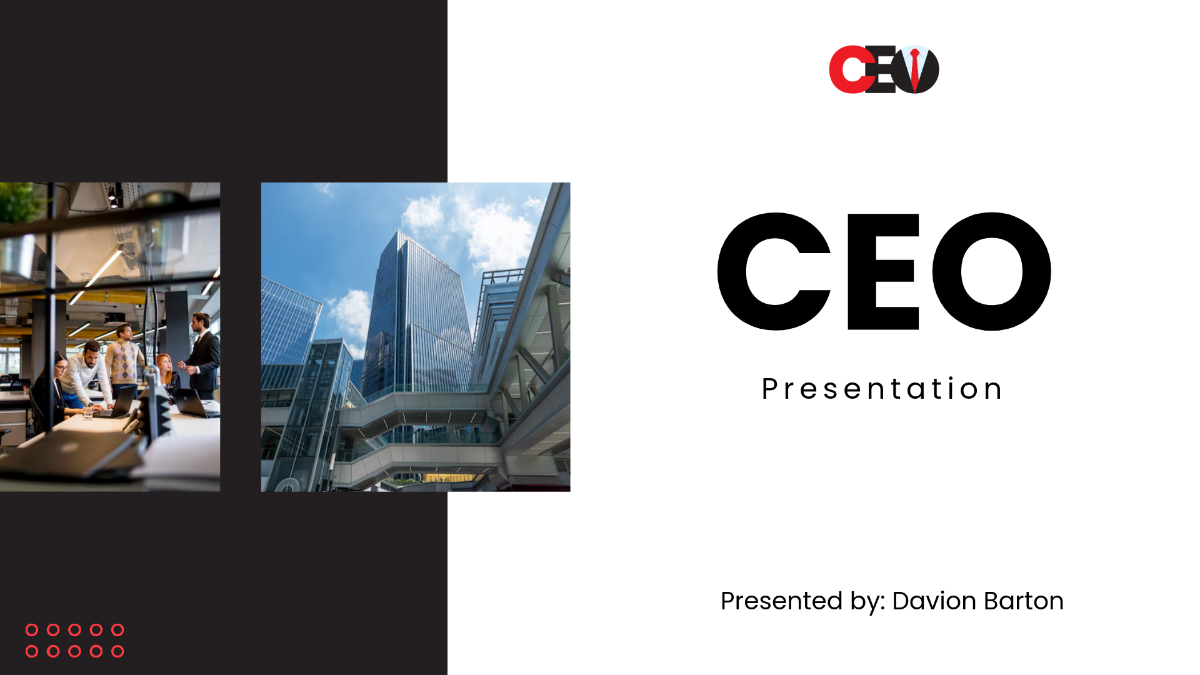 Free CEO Presentation Template - Edit Online & Download