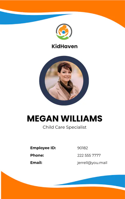 Free Child Care ID Card Template to Edit Online