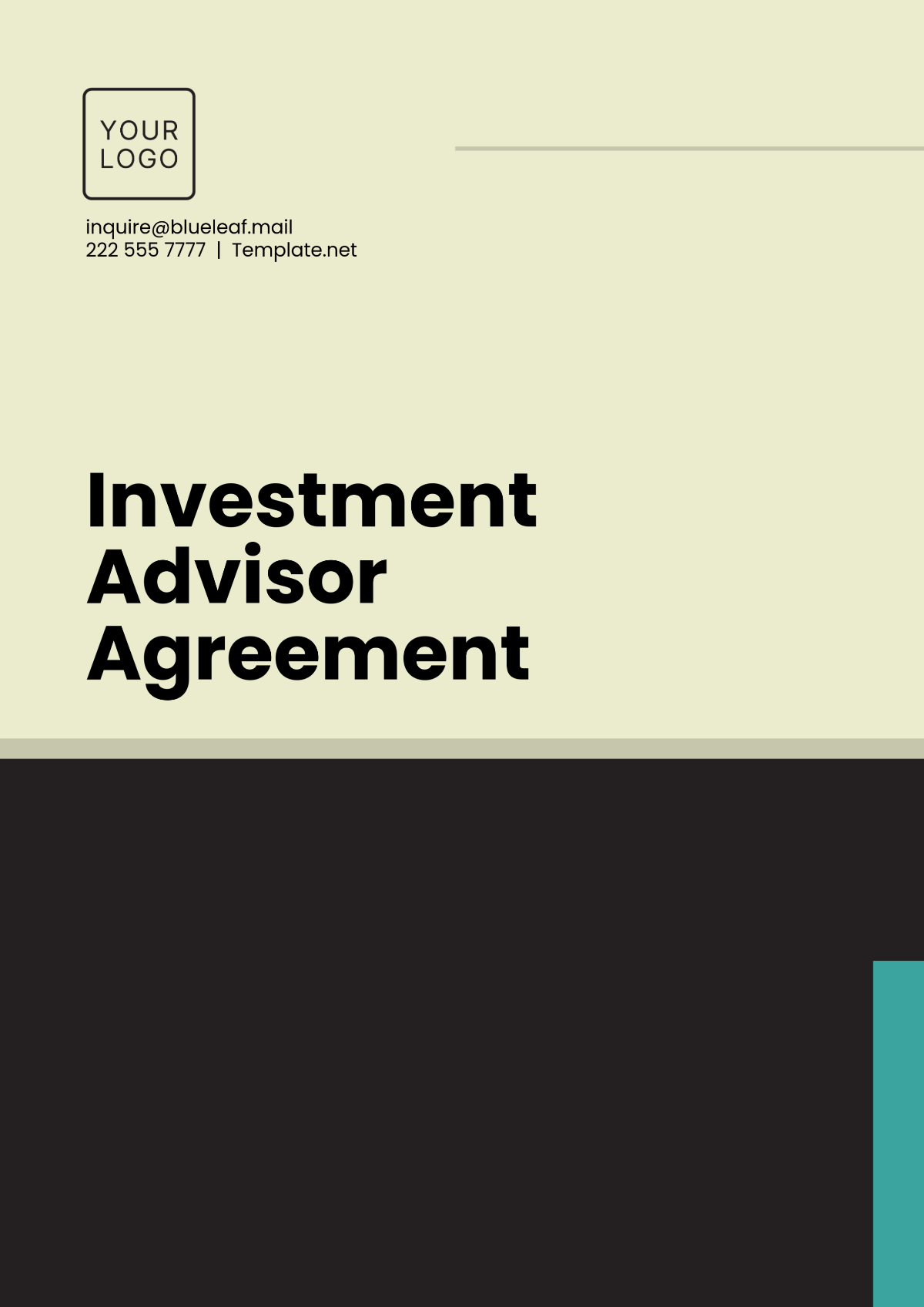 Investment Advisor Agreement Template - Edit Online & Download