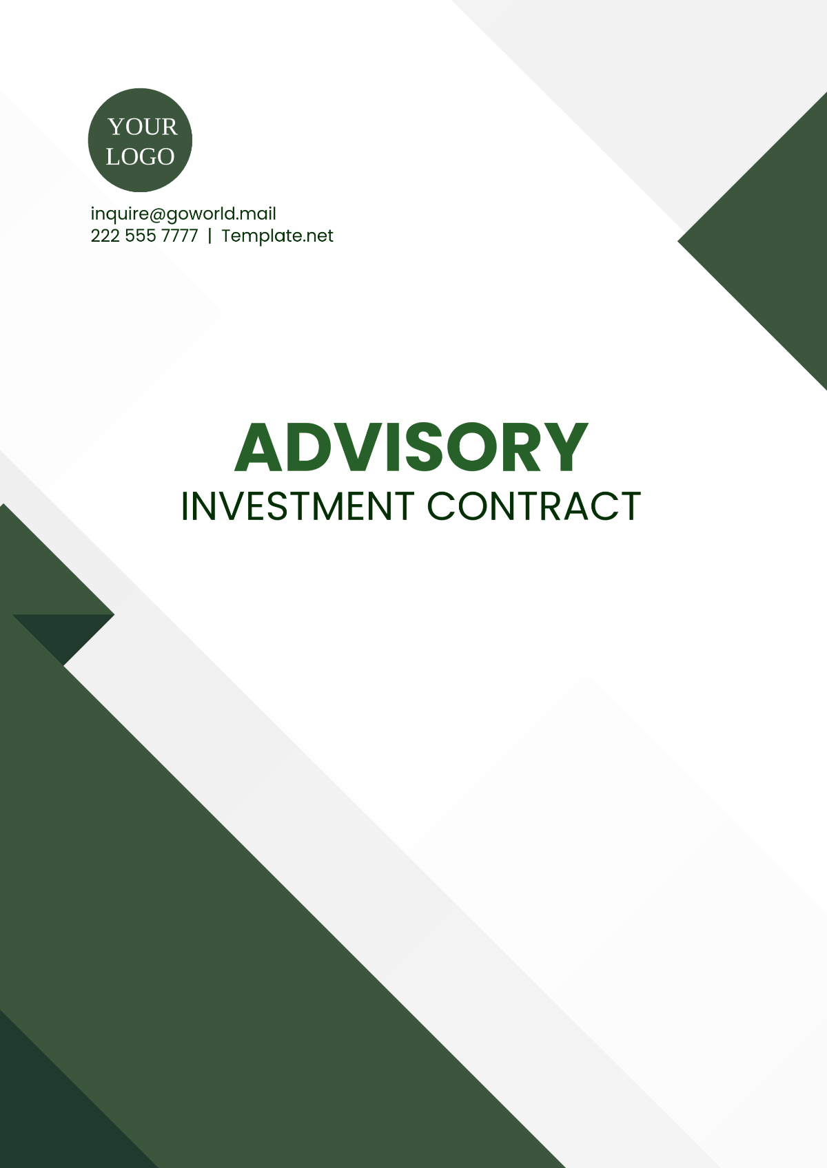 Advisory Investment Contract Outline Template - Edit Online & Download