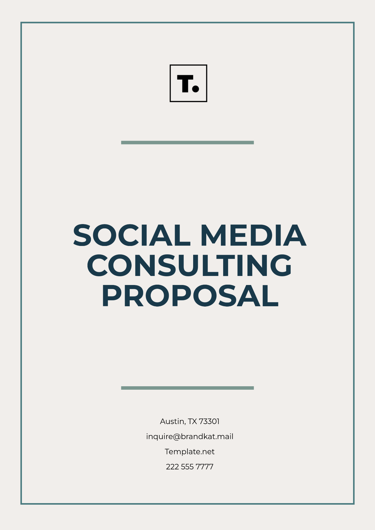 Social Media Consulting Proposal Template - Edit Online & Download