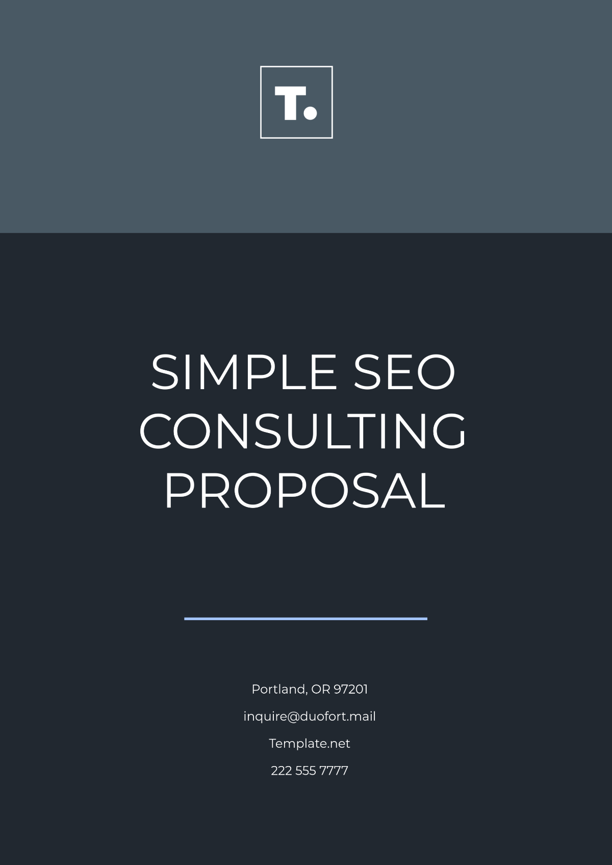 Simple SEO Consulting Proposal Template - Edit Online & Download