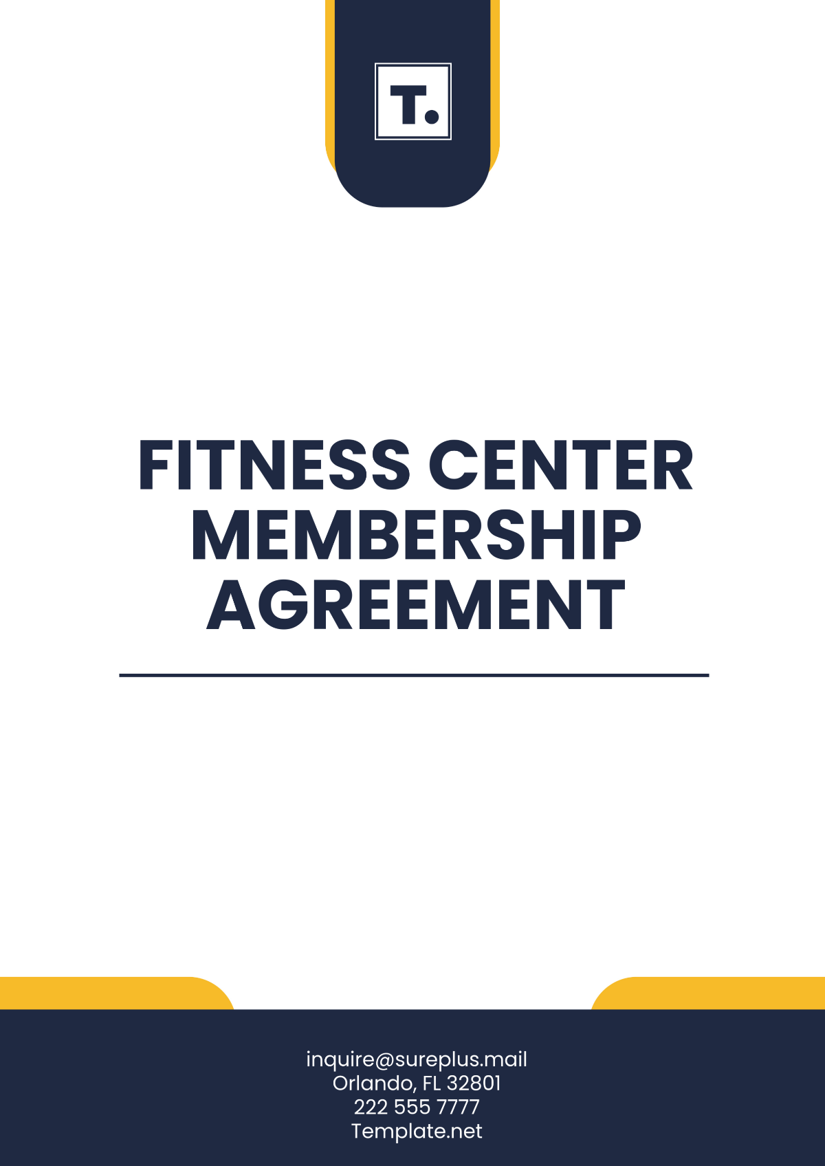 Fitness Center Membership Agreement Template - Edit Online & Download