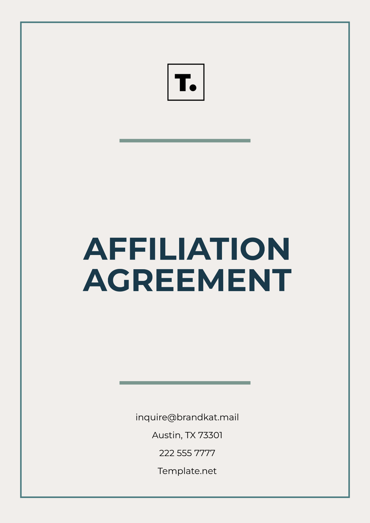 Affiliation Agreement Template - Edit Online & Download