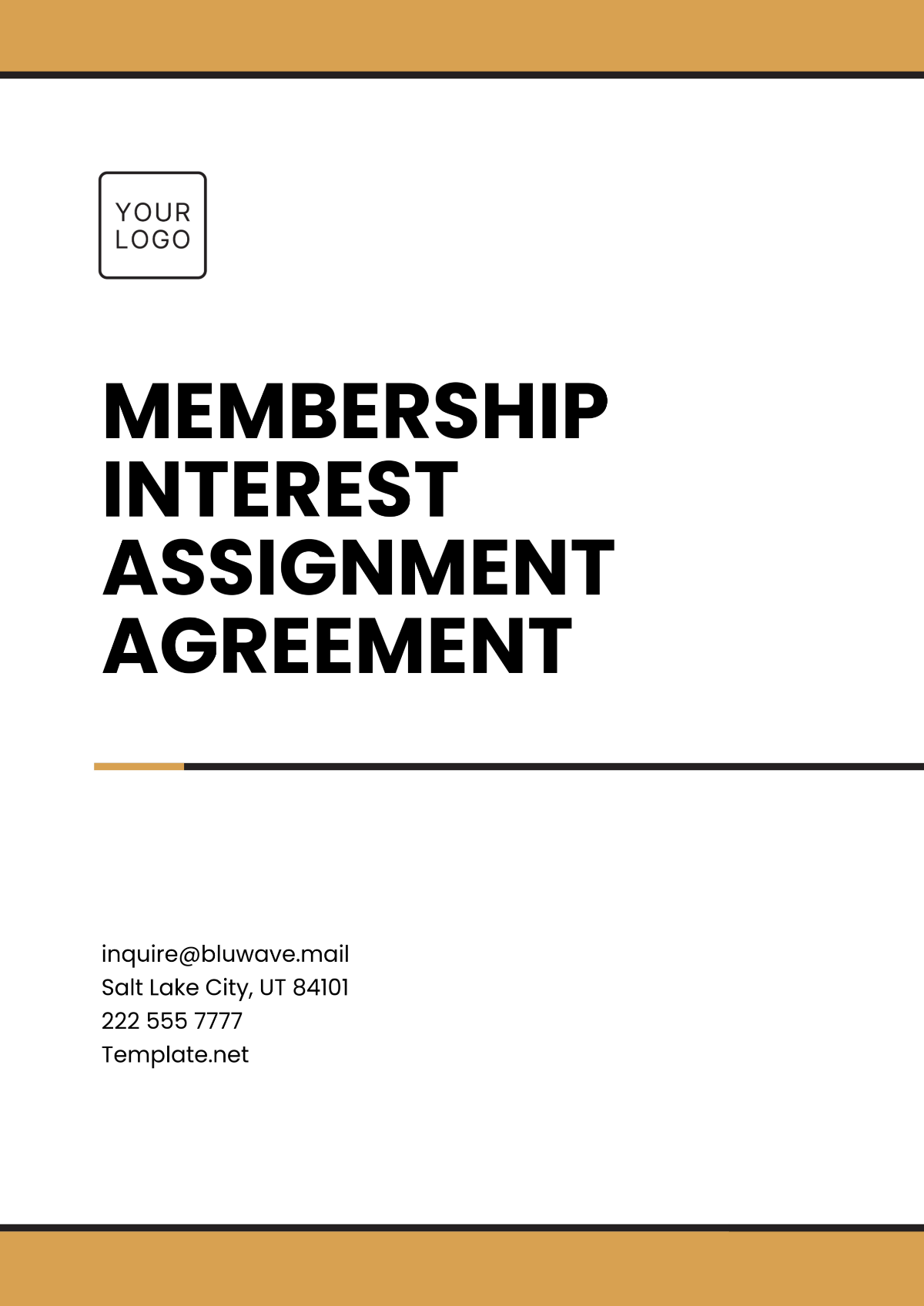 Membership Interest Assignment Agreement Template - Edit Online & Download