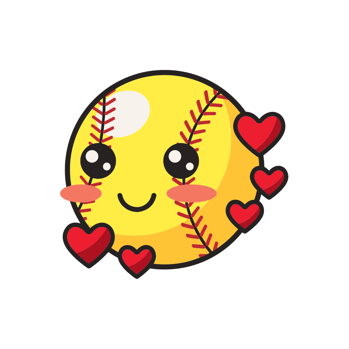 Free Cartoon Softball Clipart Template - Edit Online & Download