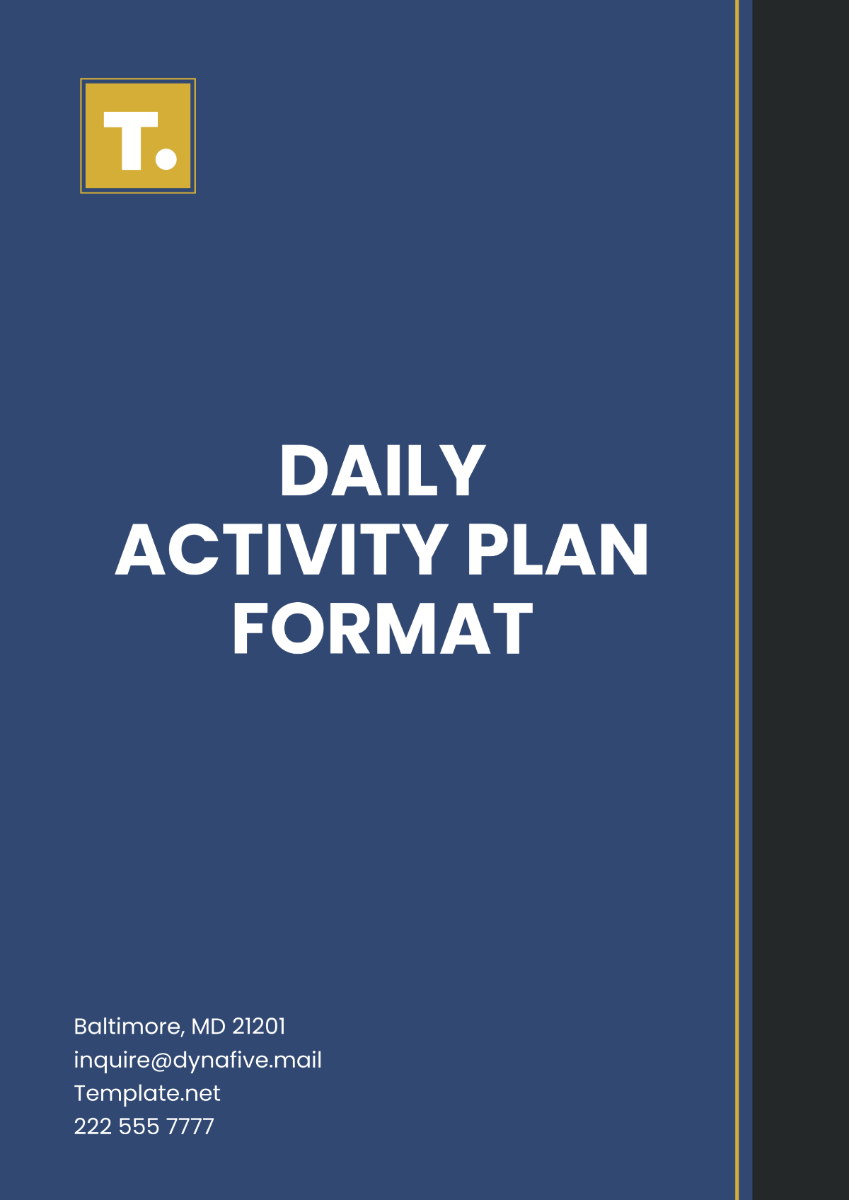 Daily Activity Plan Format Template - Edit Online & Download