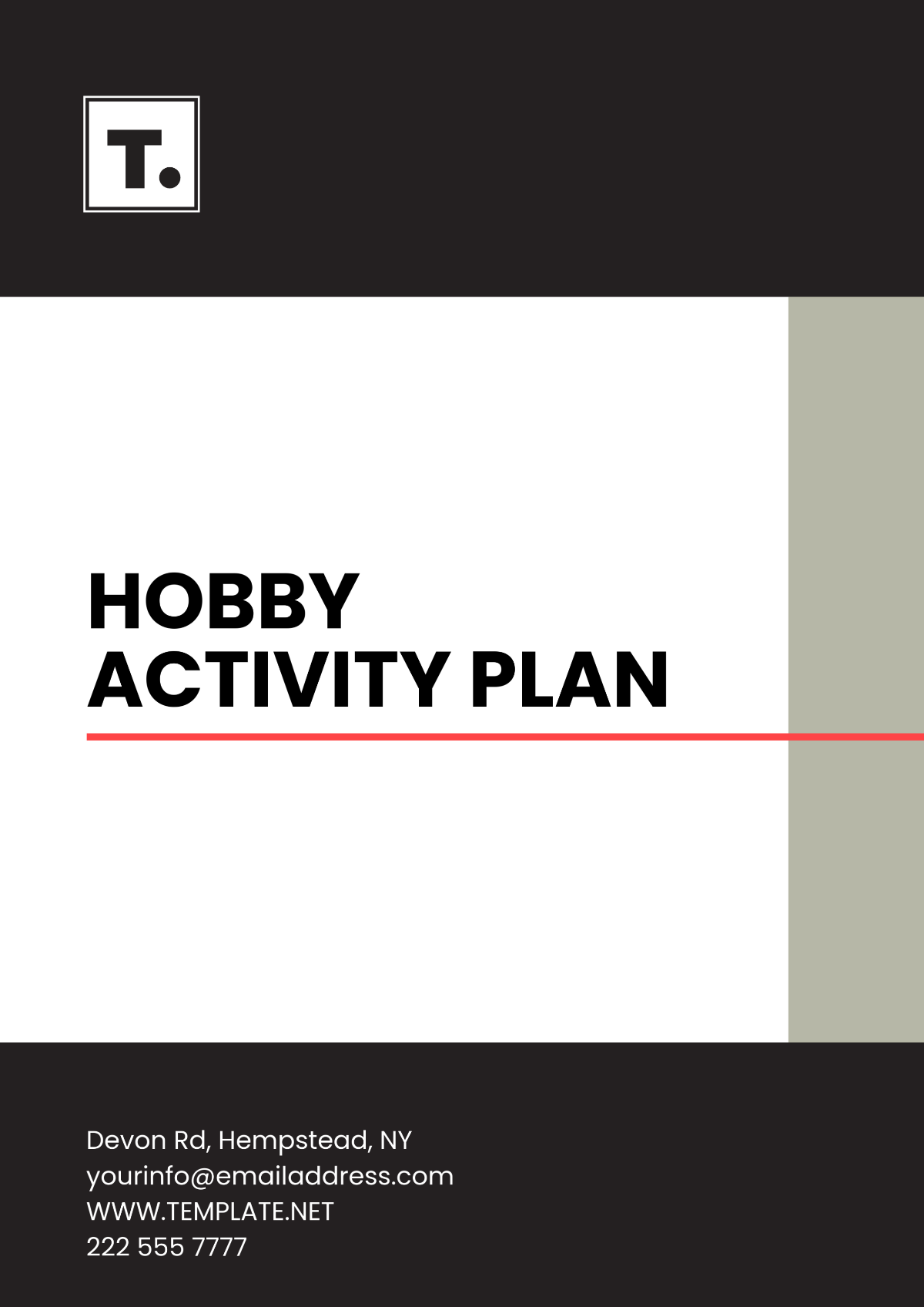 Hobby Activity Plan Template - Edit Online & Download