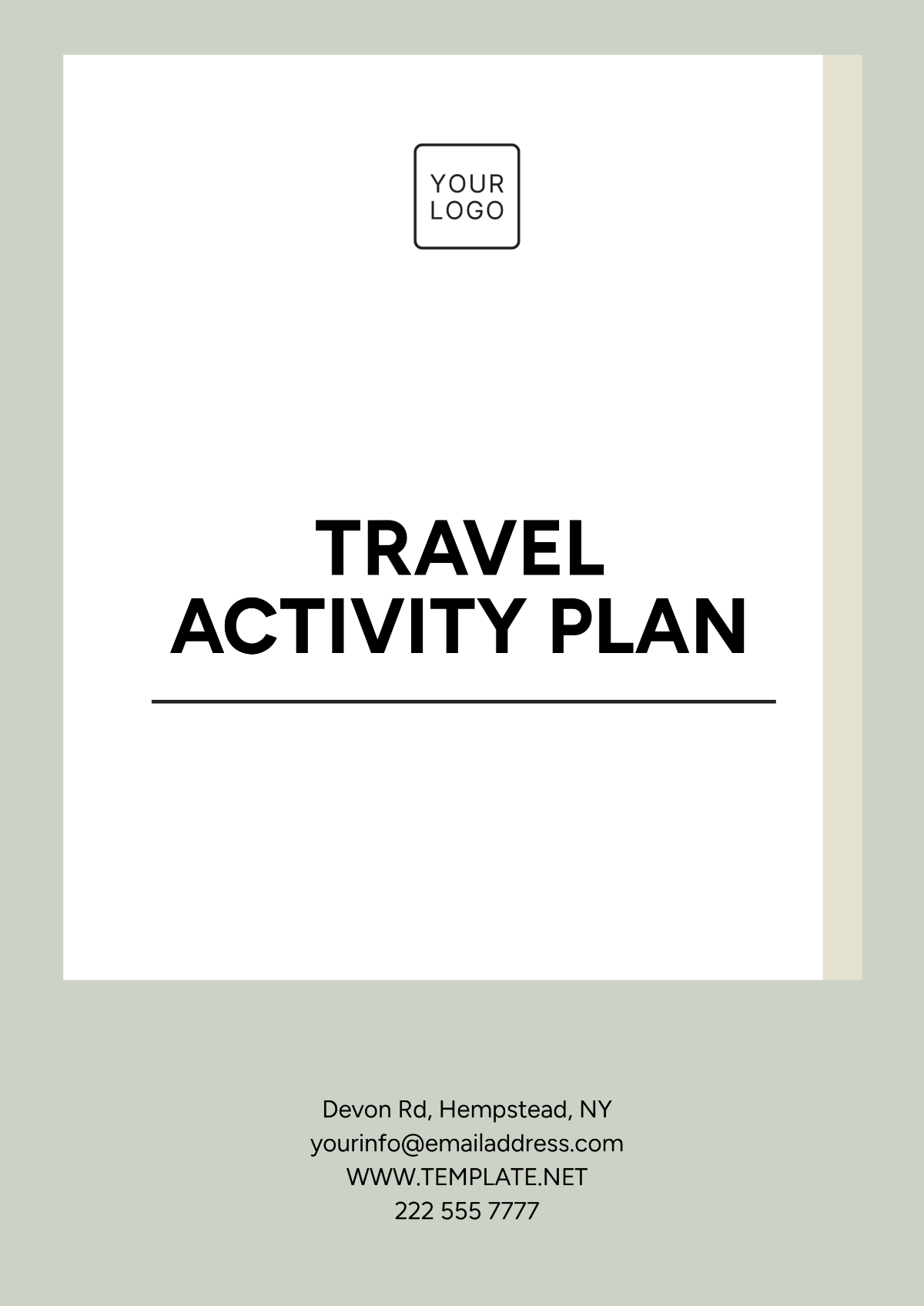 Travel Activity Plan Template - Edit Online & Download