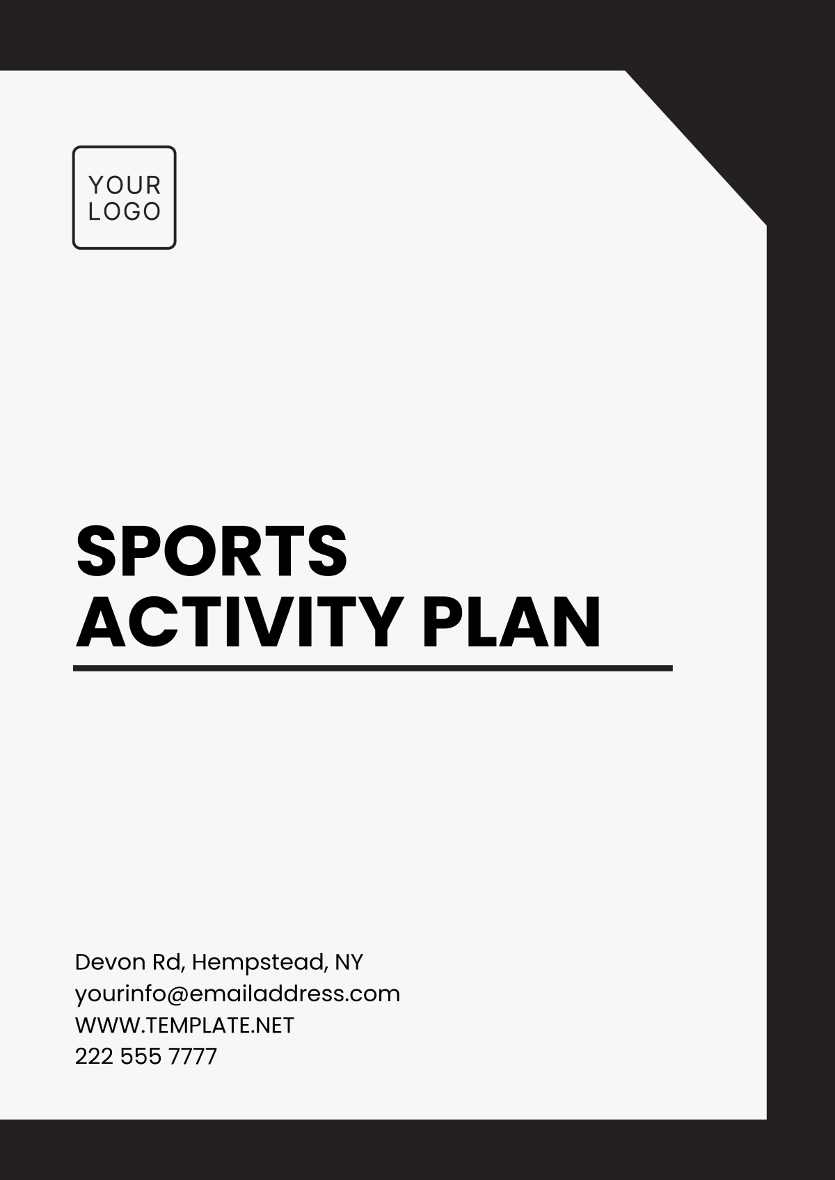 Sports Activity Plan Template - Edit Online & Download