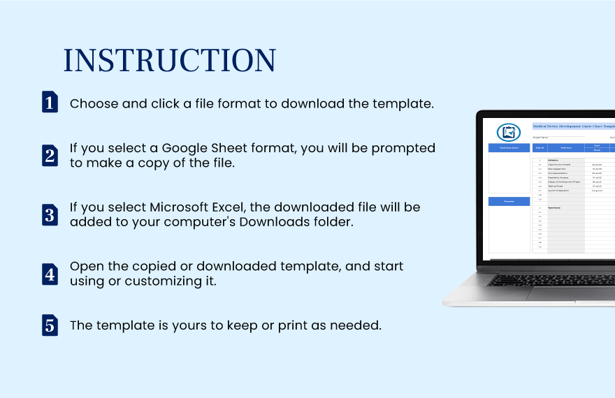 Medical Device Development Gantt Chart Template