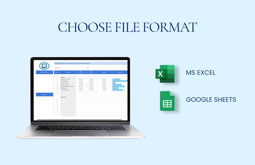 Medical Device Development Gantt Chart Template