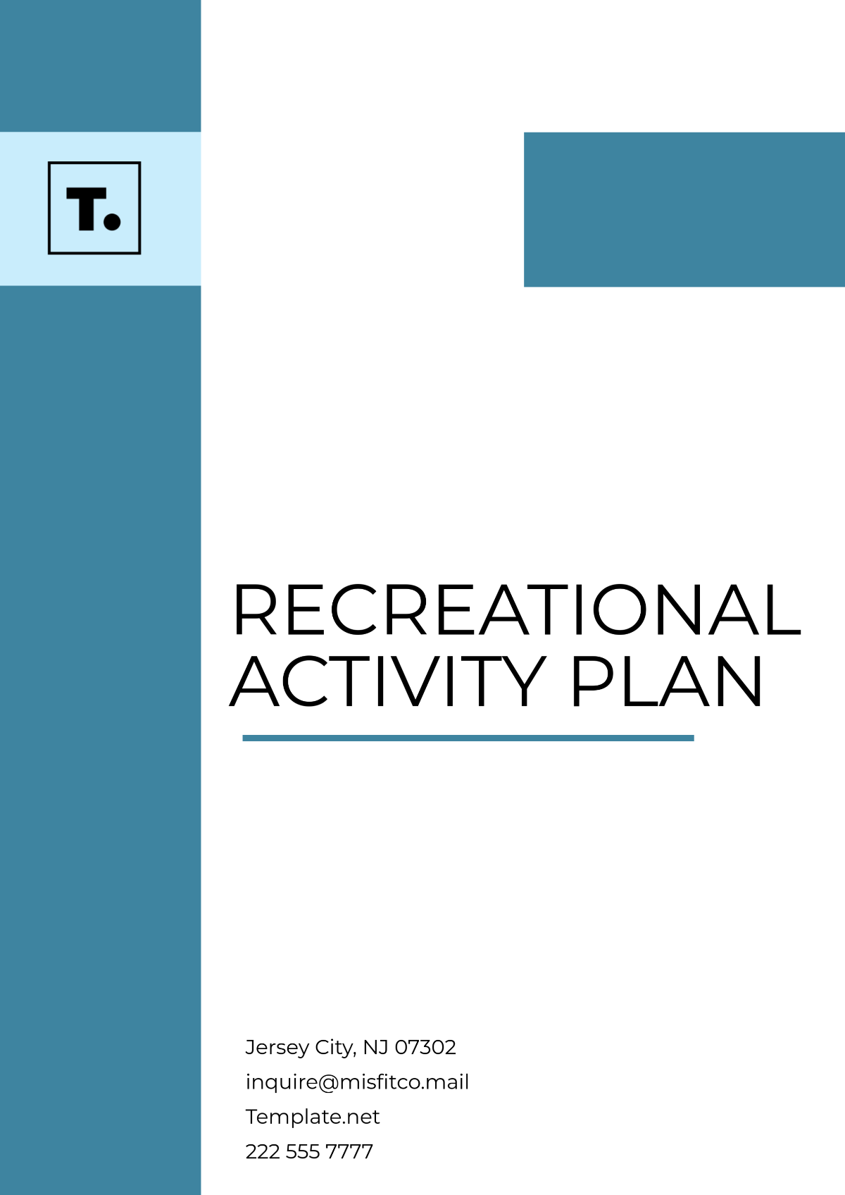 Recreational Activity Plan Template - Edit Online & Download