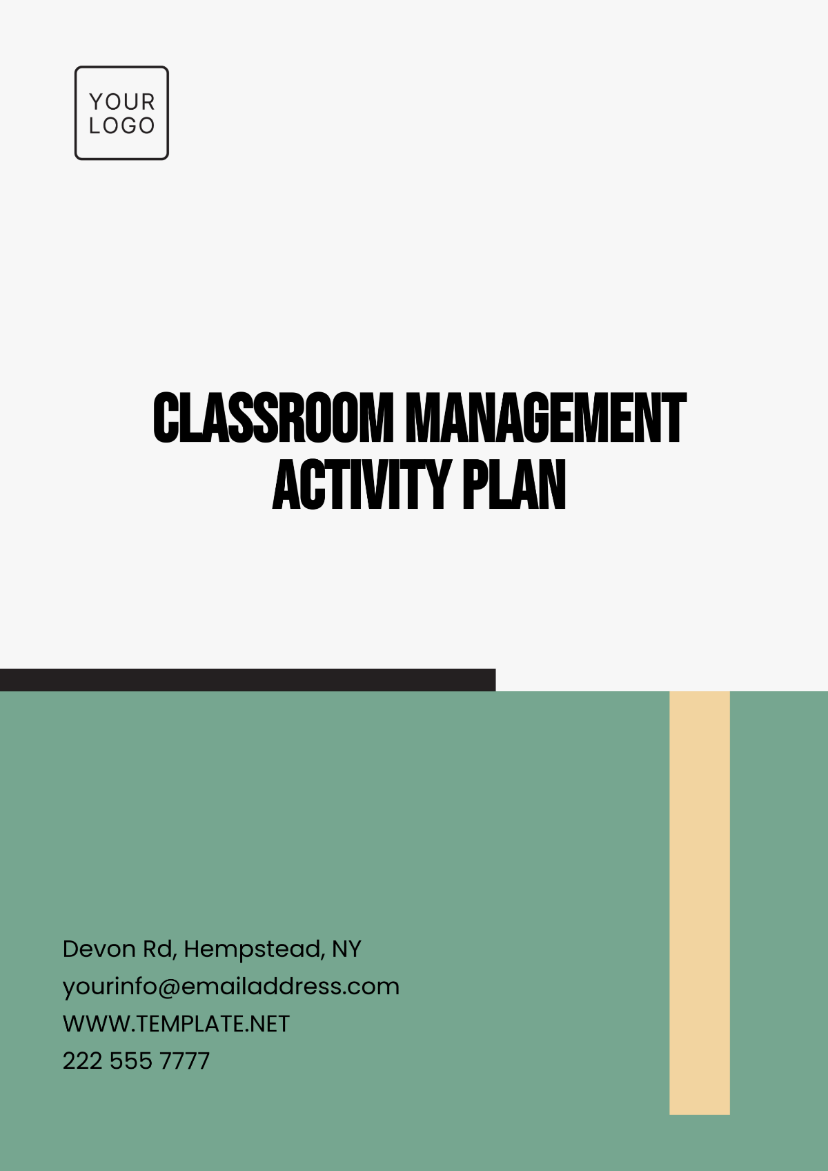 Classroom Management Activity Plan Template - Edit Online & Download