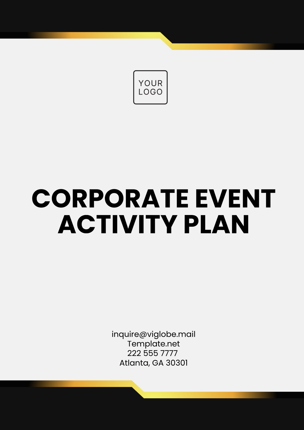 Corporate Event Activity Plan Template - Edit Online & Download