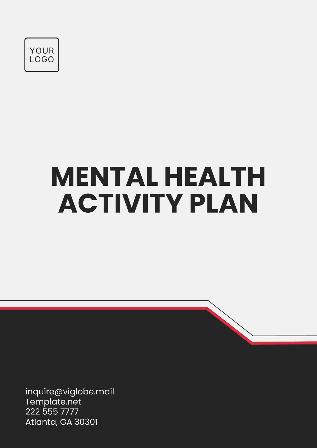 Mental Health Activity Plan Template