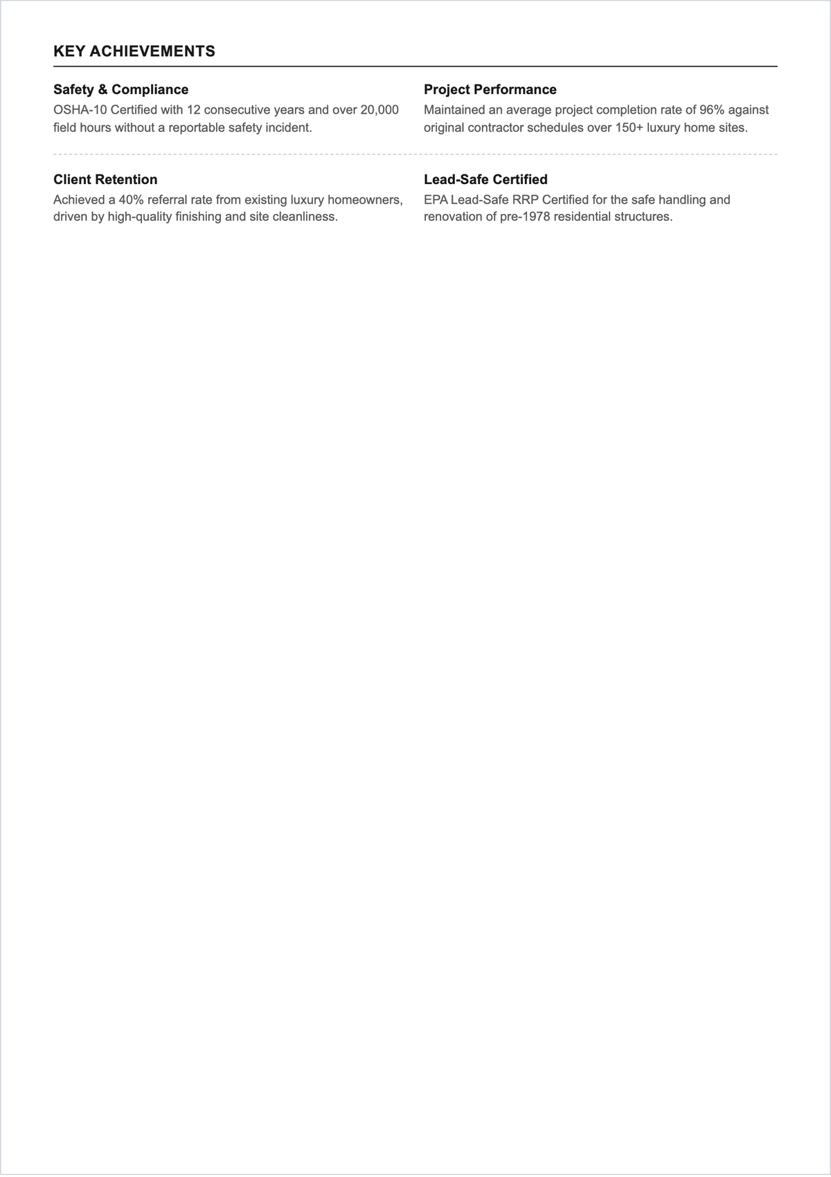 Free Printable Residential Home Painter ATS Resume Template